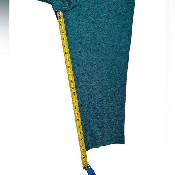 Vintage Blue Matching Blazer Set High Rise Blue Capri Pants Ankle Pants Stretch - Picture 7 of 13